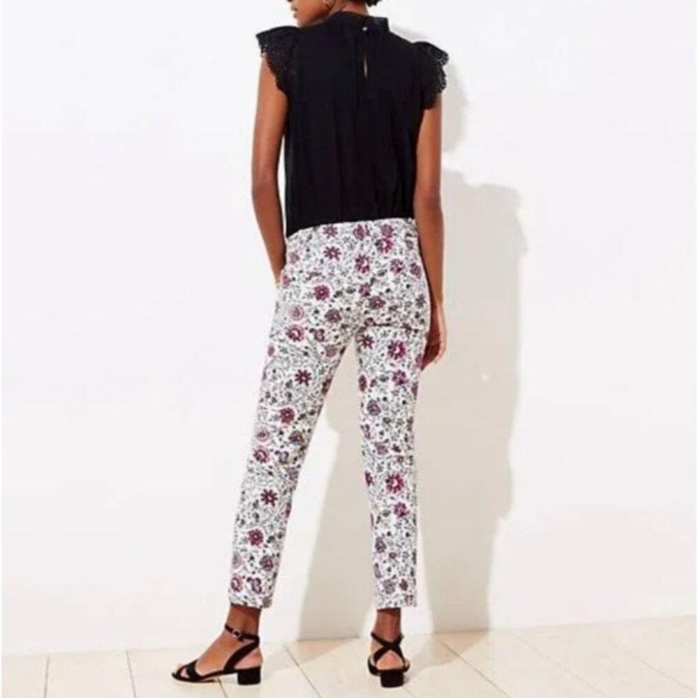 Loft Women's Ankle Pants Size 14 Floral The Riviera Pant - Picture 2 of 11
